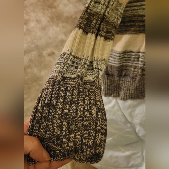 JMS Just My Size 3X Hoodie Sweater Zip Up Front Brown & Beige Long Sleeve - Picture 3 of 6